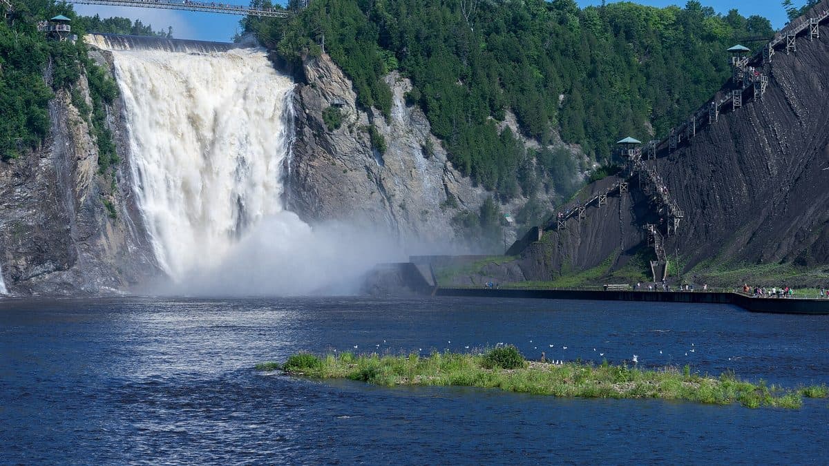 Vayo vehicle at Montmorency Falls near Quebec City